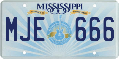 MS license plate MJE666