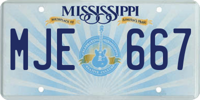 MS license plate MJE667