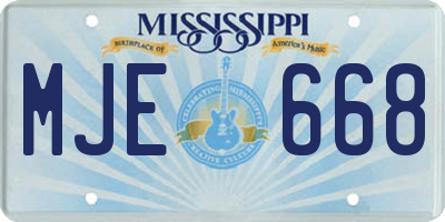 MS license plate MJE668
