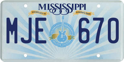 MS license plate MJE670