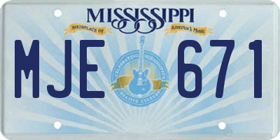MS license plate MJE671