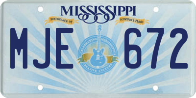 MS license plate MJE672