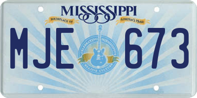 MS license plate MJE673