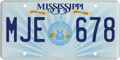 MS license plate MJE678