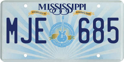 MS license plate MJE685