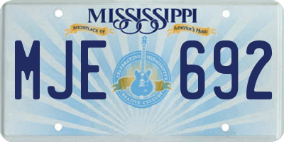 MS license plate MJE692