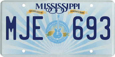 MS license plate MJE693