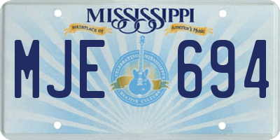 MS license plate MJE694
