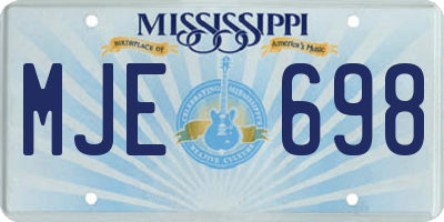 MS license plate MJE698