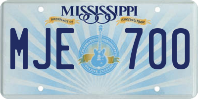 MS license plate MJE700