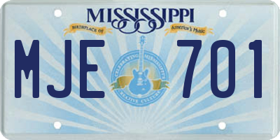 MS license plate MJE701