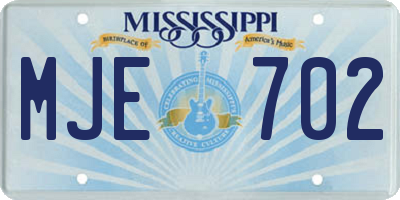 MS license plate MJE702