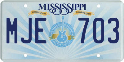 MS license plate MJE703