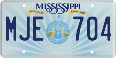 MS license plate MJE704