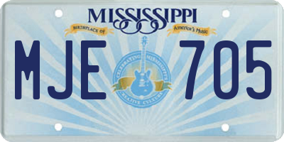 MS license plate MJE705