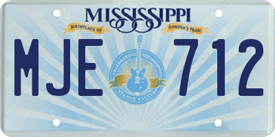 MS license plate MJE712