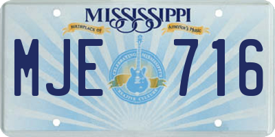 MS license plate MJE716