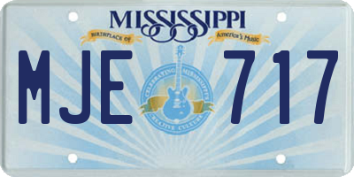 MS license plate MJE717