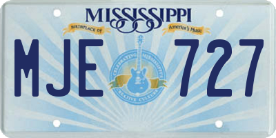 MS license plate MJE727