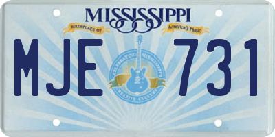 MS license plate MJE731