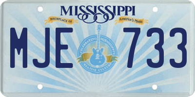 MS license plate MJE733