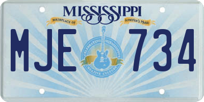 MS license plate MJE734