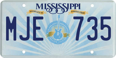 MS license plate MJE735