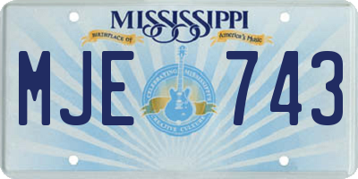 MS license plate MJE743