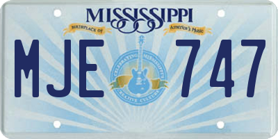 MS license plate MJE747