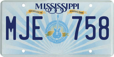 MS license plate MJE758