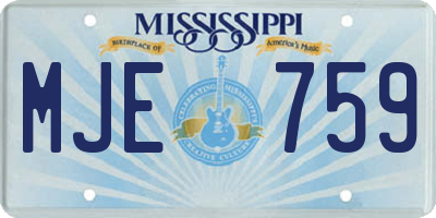MS license plate MJE759