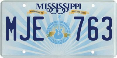 MS license plate MJE763