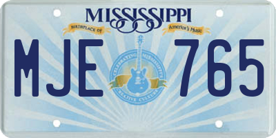 MS license plate MJE765
