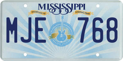 MS license plate MJE768