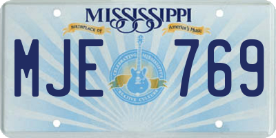 MS license plate MJE769