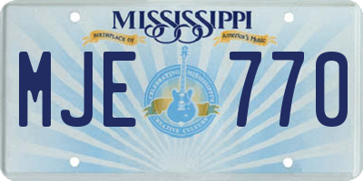 MS license plate MJE770