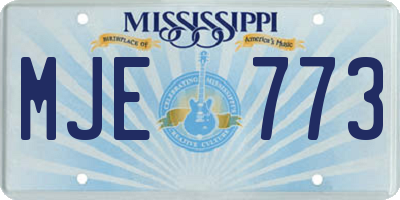 MS license plate MJE773