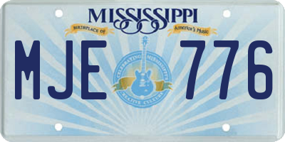 MS license plate MJE776