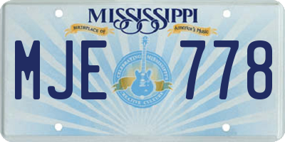 MS license plate MJE778