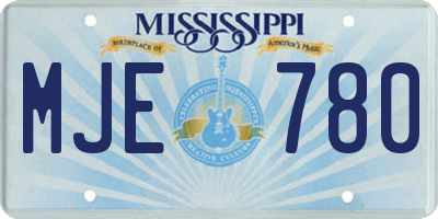 MS license plate MJE780