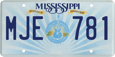MS license plate MJE781