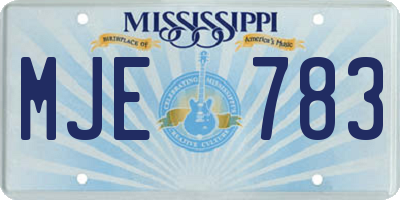 MS license plate MJE783
