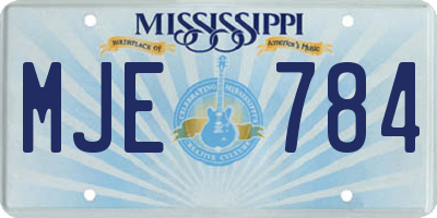 MS license plate MJE784