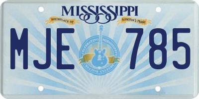 MS license plate MJE785
