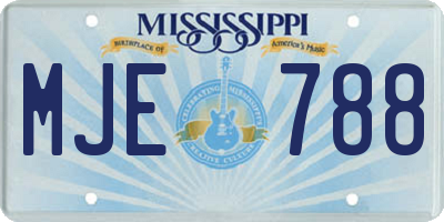 MS license plate MJE788