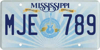 MS license plate MJE789
