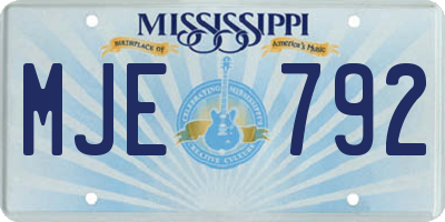 MS license plate MJE792