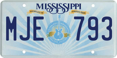MS license plate MJE793