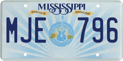 MS license plate MJE796