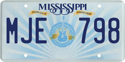 MS license plate MJE798